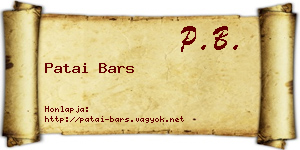Patai Bars névjegykártya